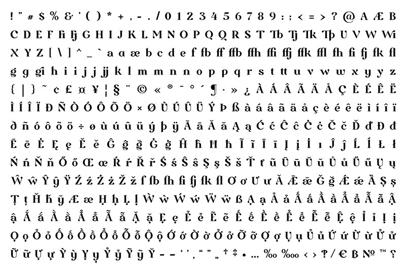 Milk Drops Font. All 464 glyphs.